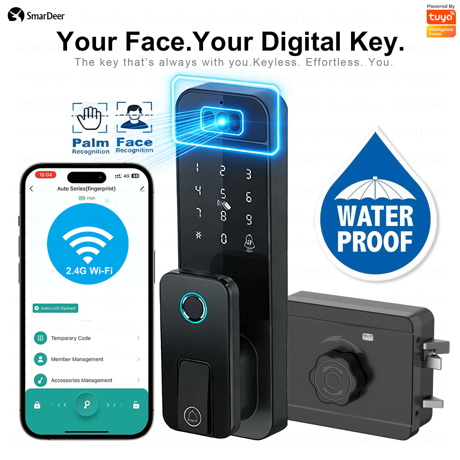 Smart Garden Gate Lock - Waterproof Outdoor Smart Door Lock Fingerprint