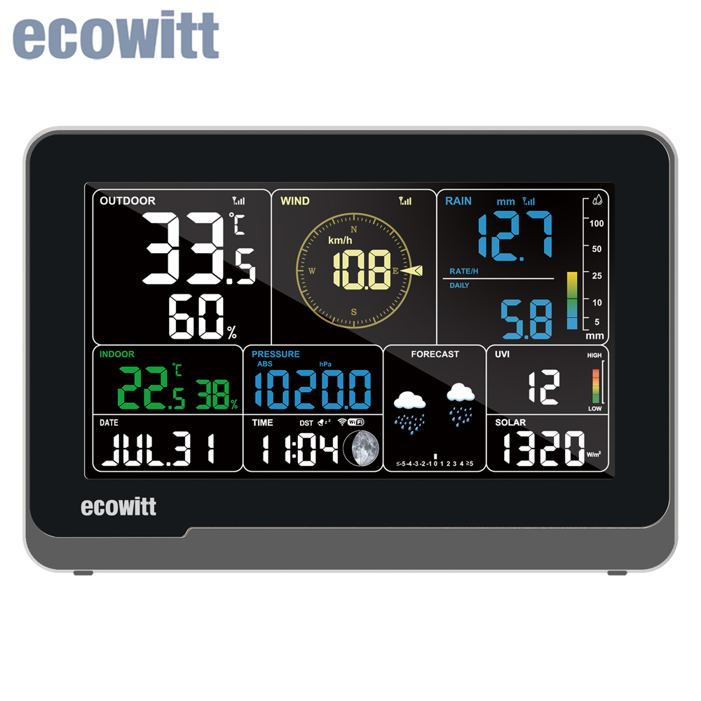 Rain Gauge Digital - Ecowitt WS3900 Wi-Fi Weather Station Receiver,