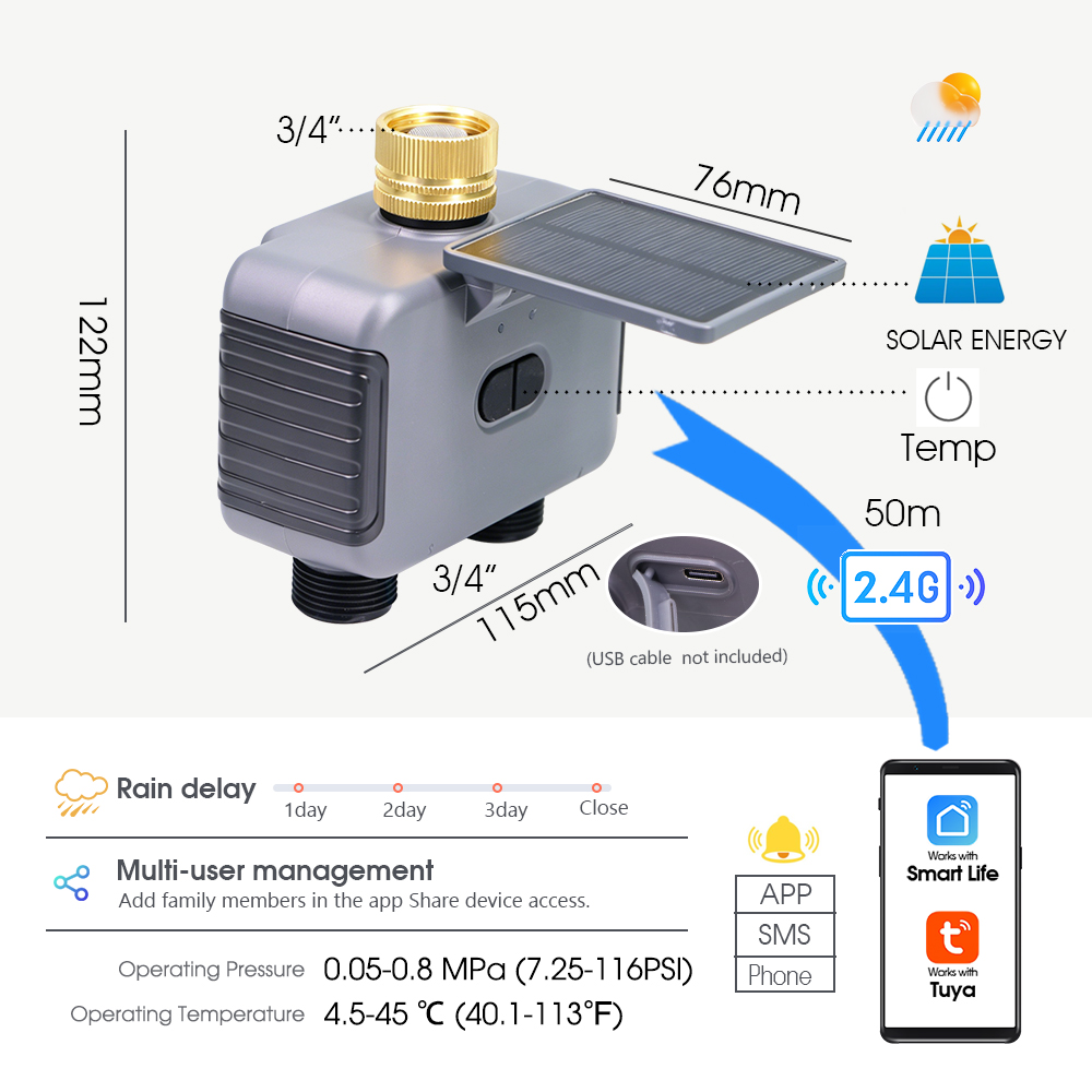 Tuay Smart Solar 2-Zone Wateri - Smart Garden Devices recensione e prezzo