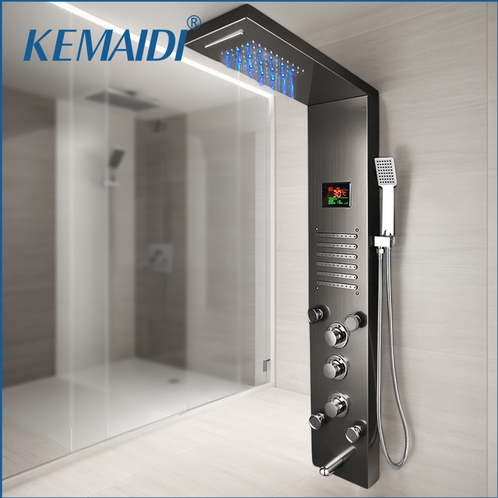 KEMAIDI Black LED Shower Panel - Rain Gauge Digital recensione e prezzo