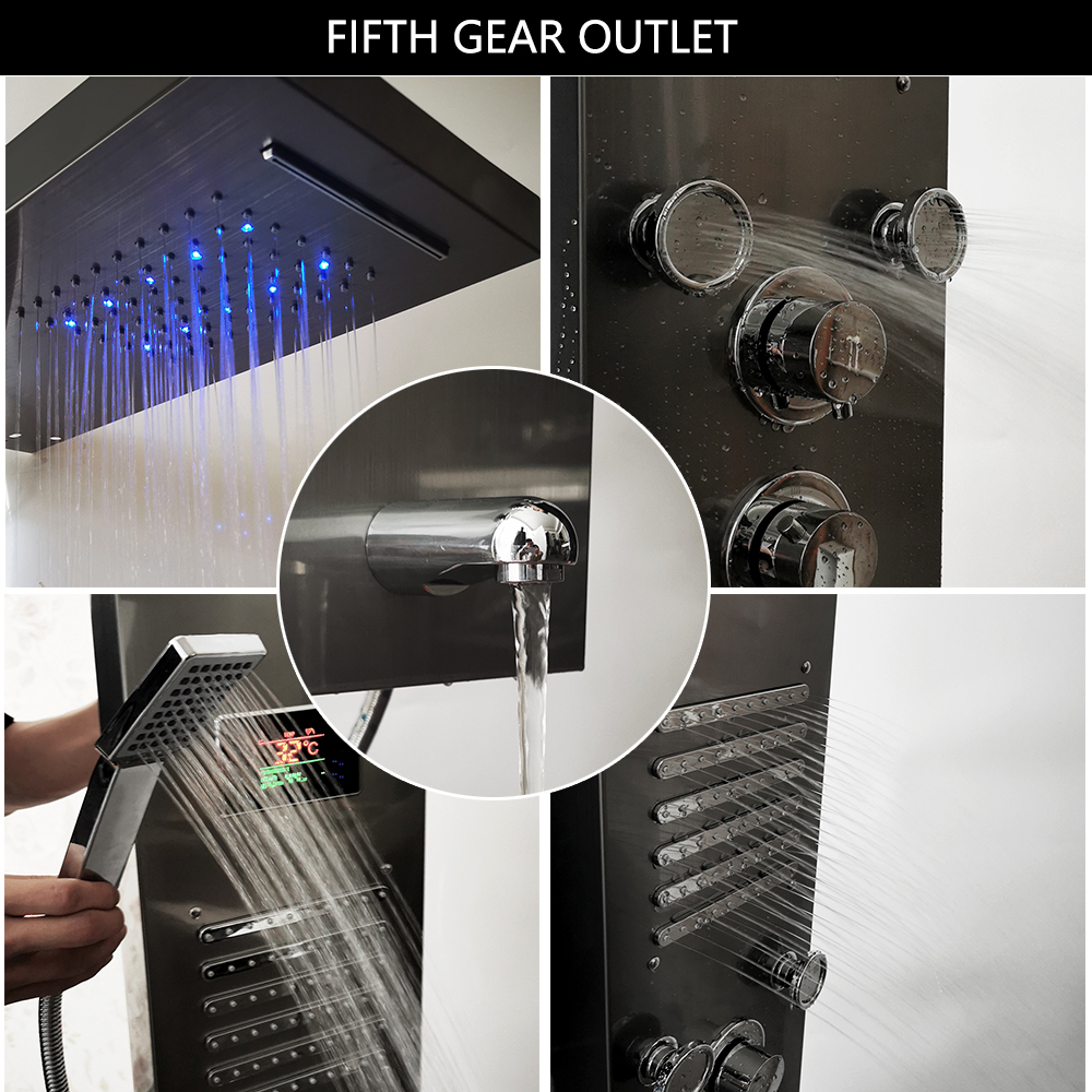 KEMAIDI Black LED Shower Panel - Rain Gauge Digital recensione e prezzo