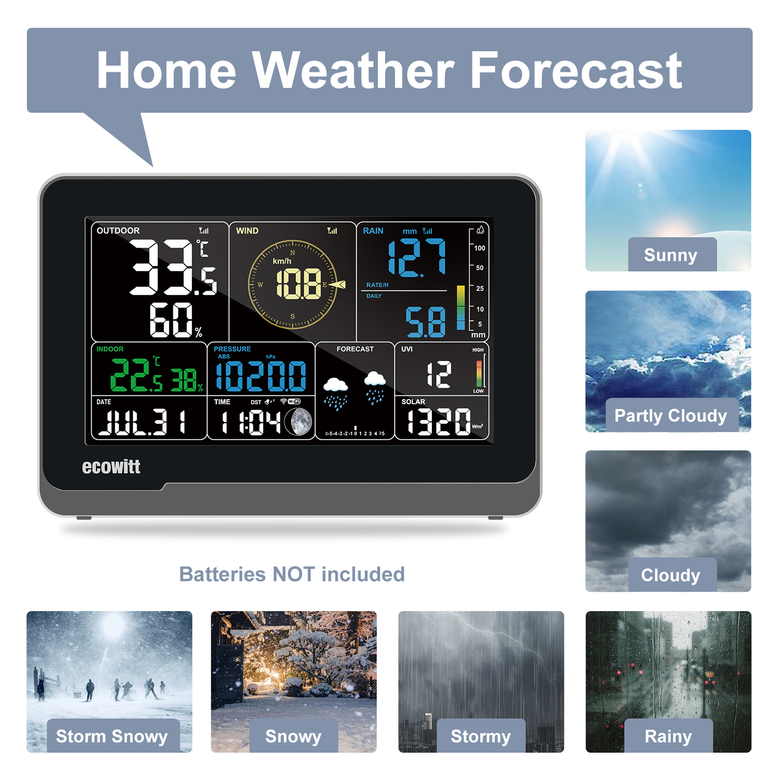 Ecowitt WS3900 Wi-Fi Weather S - Rain Gauge Digital recensione e prezzo