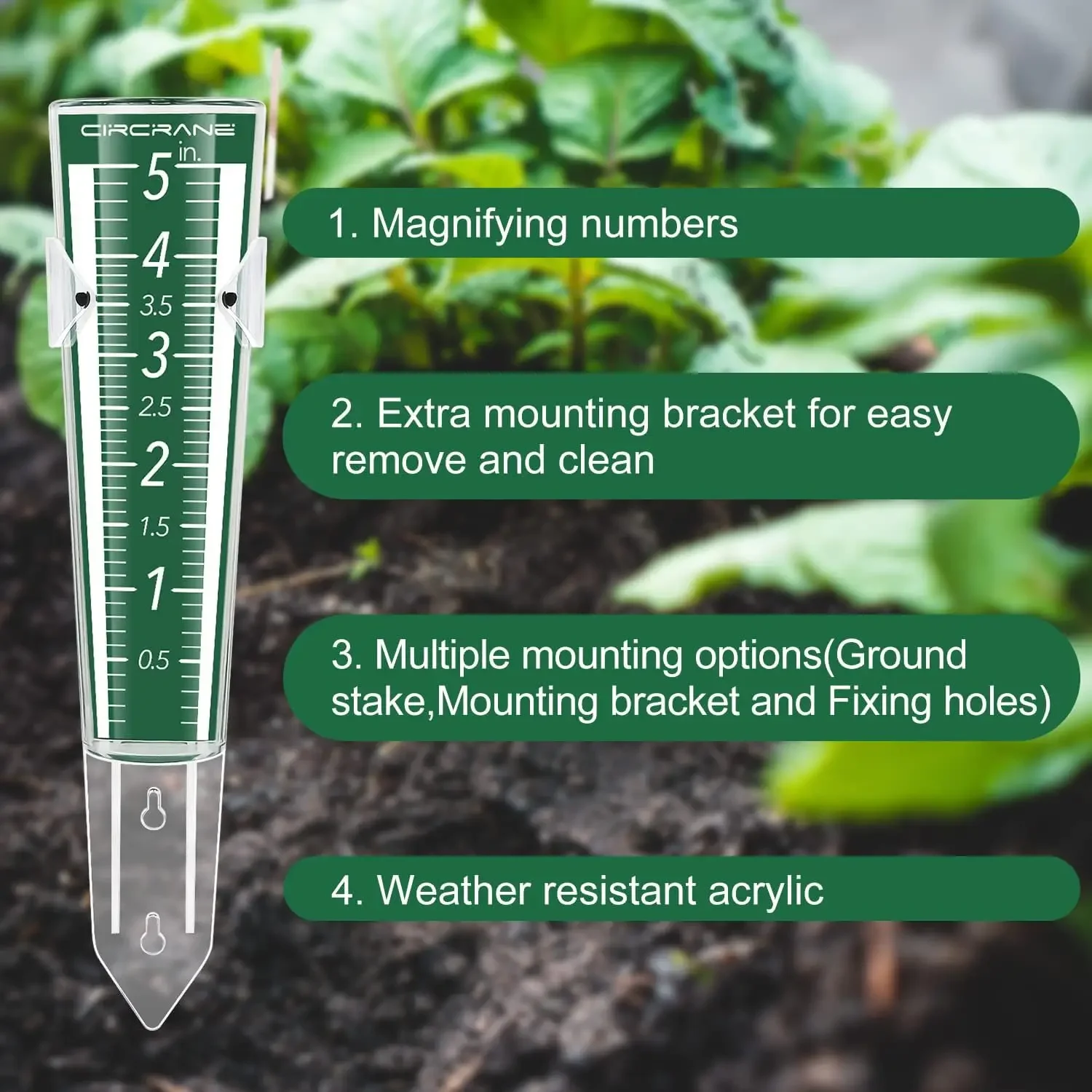 5 Inch Capacity Rain GaugeOutd - Rain Gauge Digital recensione e prezzo
