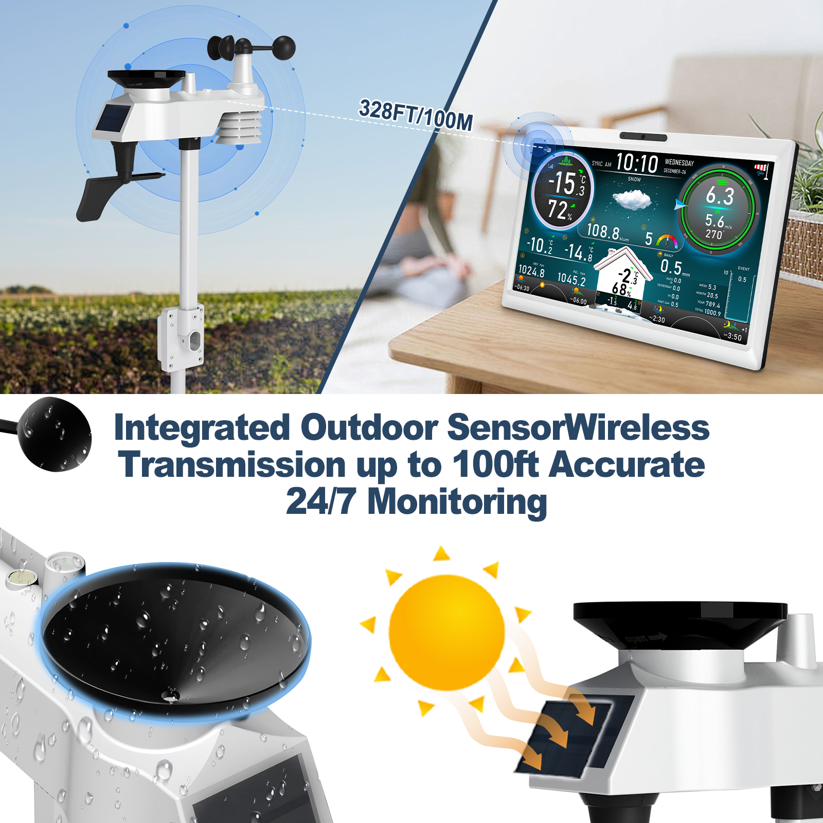 10.1 Inch HD TFT Display WiFi  - Rain Gauge Digital recensione e prezzo