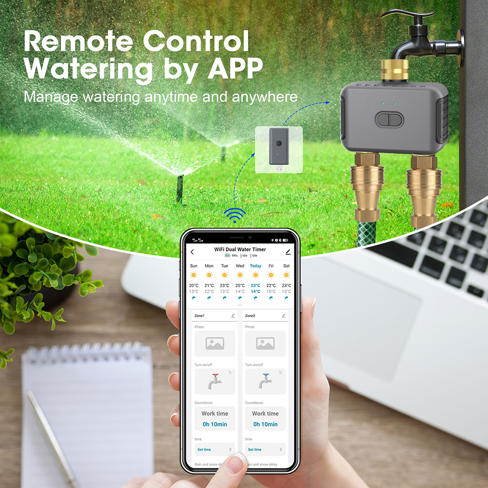 Tuya 2 Zone Watering Timer Gar - Smart Garden Devices recensione e prezzo