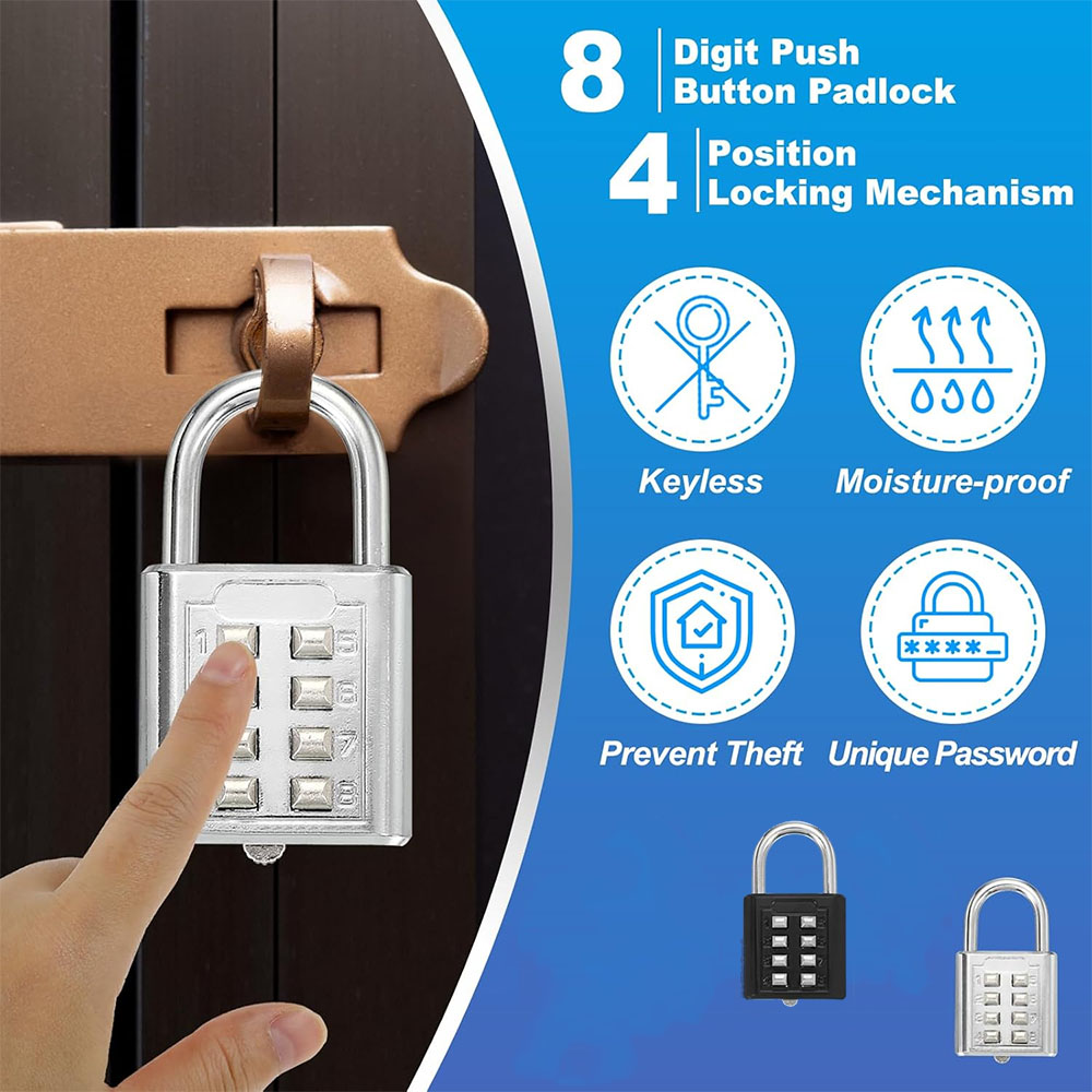 8 Digit Padlock Outdoor Waterp - Smart Garden Gate Lock recensione e prezzo